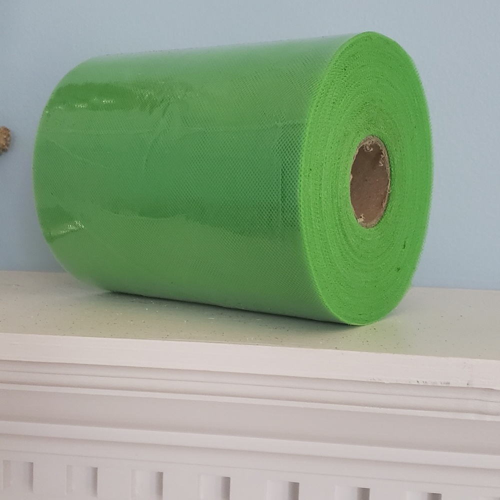 6 inch x 100 yards lime green tulle